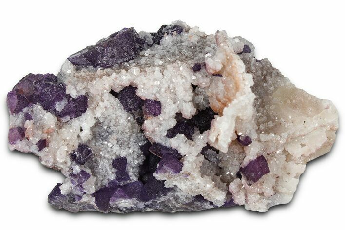 Rich Purple Octahedral Fluorite w/ Orthoclase & Quartz - Arizona #368524